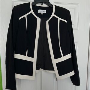 Calvin Klein Women's Black and White Blazer